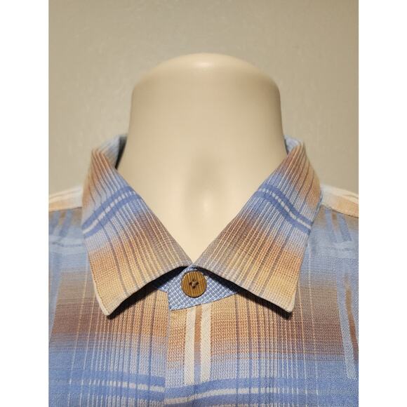 Tommy Bahama Button-up Short Sleeve Shirt 100% Silk Size XL Plaid - Picture 2 of 6